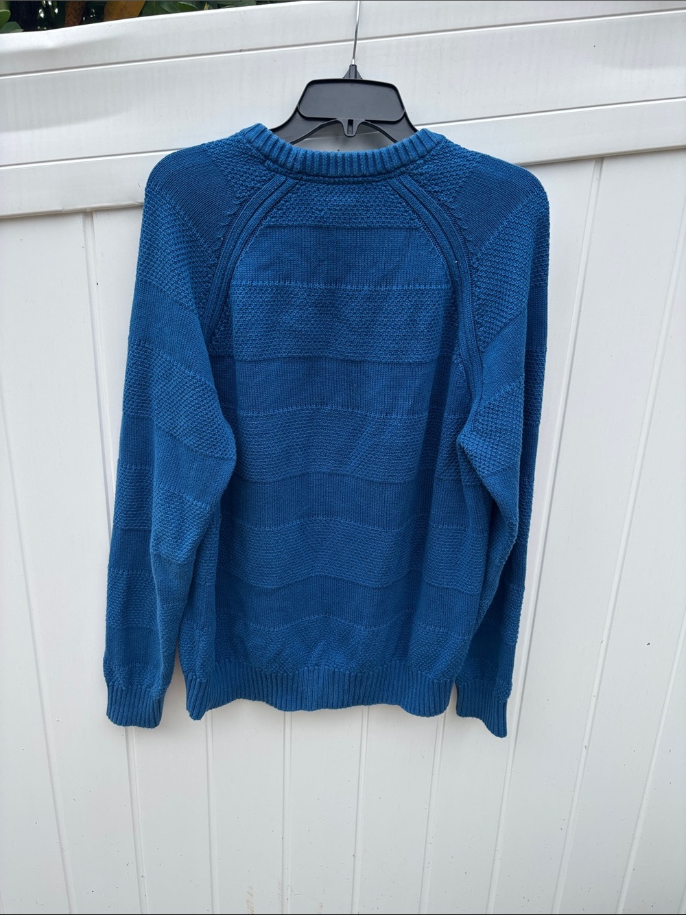 Lands' End Deep Blue Textured Crewneck Sweater - Picture 6 of 7